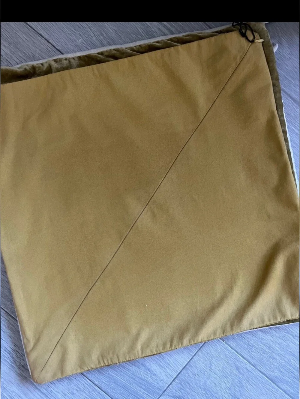 West Elm Geo Applique velvet mustard yellow pillow cover 20x20